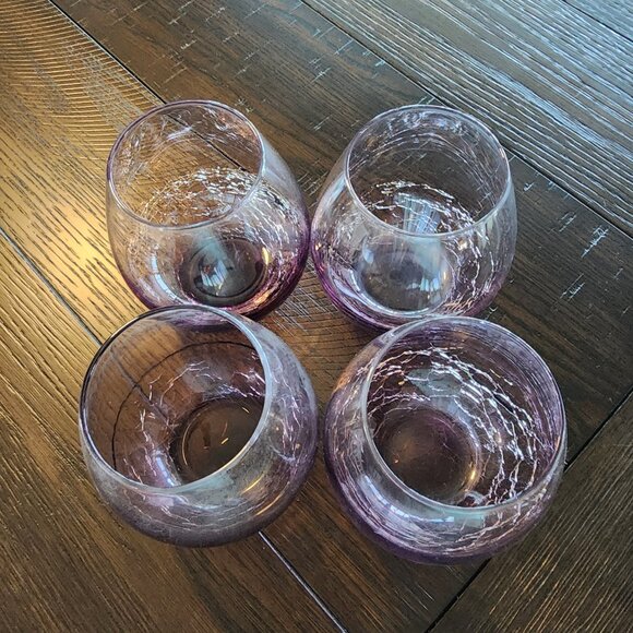 Pier 1 Dining Pier Crackle Wine Glass Purple Set Of 4 Poshmark